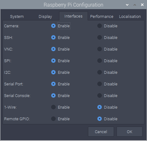 Camera interface